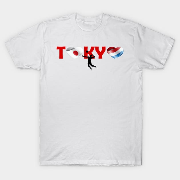 Sports games in Tokyo: Volleyball team from Netherlands (NL) T-Shirt by ArtDesignDE